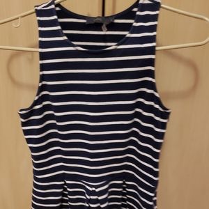 Navy blue and white striped dress size small